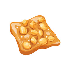 Minimal flat vector of a Peanut Brittle, 2D icon-style illustration on white background