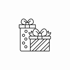 stacked gifts dots icon sign vector