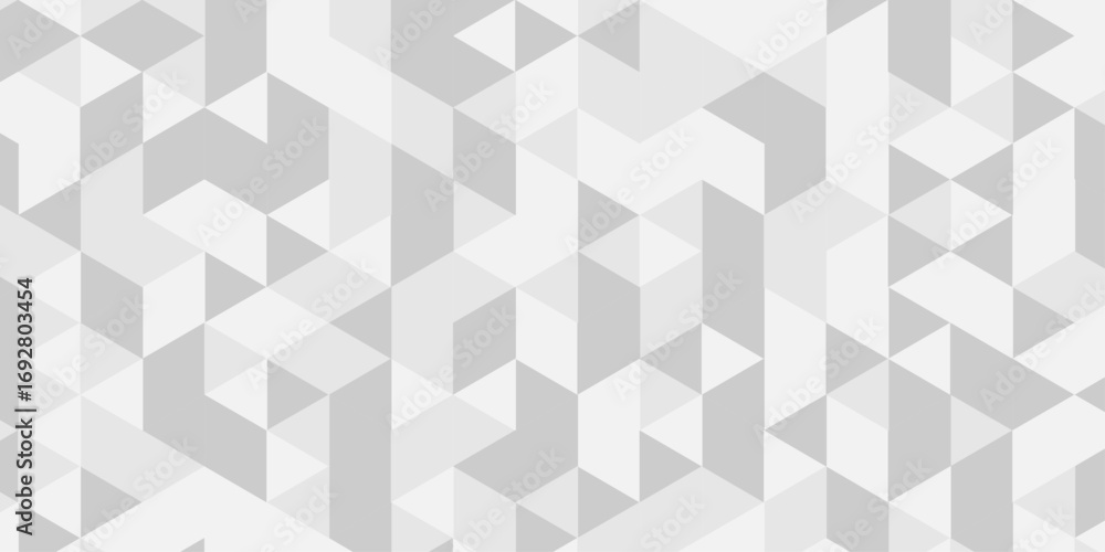 Poster geometric white, gray cube square low polygon texture wallpaper. abstract surface creative diamond p