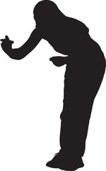 vector,silhouette crouching woman with a marker