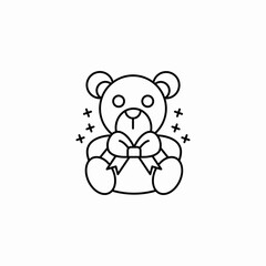 teddy bear gift bow icon sign vector