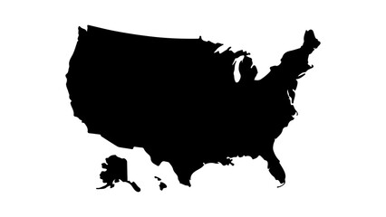 United States map silhouette with transparent background © Galih