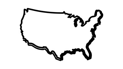United States outline map with transparent background