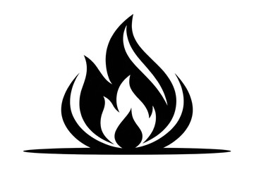 Fire flame icon Black ice isolated on white background Fire flame silhouette Simple icon Website pageant mobile ape design vector elements
