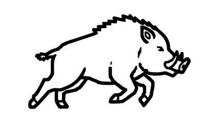 Wild boar outline with transparent background