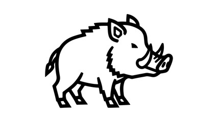 Wild boar outline with transparent background