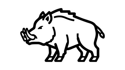 Wild boar outline with transparent background