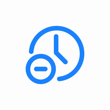 time reduction or duration reduction icon sign vector