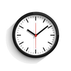 Minimal flat vector of a Wall Clock, 2D icon-style illustration on white background