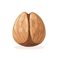 Flat 2D Walnut illustration, vector graphic in icon style, on white background