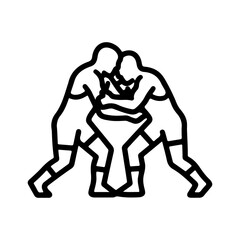 Wrestling match outline icon