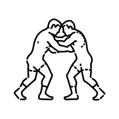 Wrestling match outline style
