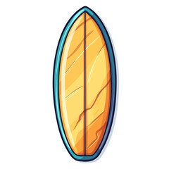 Surfboard, flat style 2D vector image, isolated on a white background