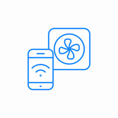 wall fan wireless control icon sign vector