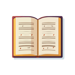 Tablature Book, flat style 2D vector image, isolated on a white background