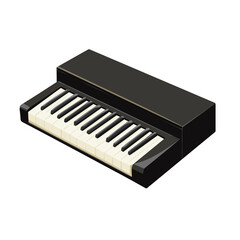 2D flat vector illustration of a Piano Key Dust Cover in icon style, isolated on white background