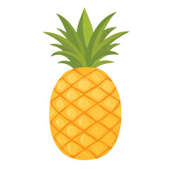 2D flat vector illustration of a Pineapple in icon style, isolated on white background