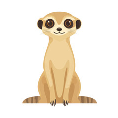 Fototapeta premium Minimal flat vector of a Meerkat, 2D icon-style illustration on white background