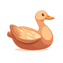 2D flat vector illustration of a Peking Duck in icon style, isolated on white background