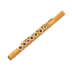 Minimal flat vector of a Piccolo Flute Headjoint, 2D icon-style illustration on white background