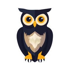 Minimal flat vector of a Owl, 2D icon-style illustration on white background