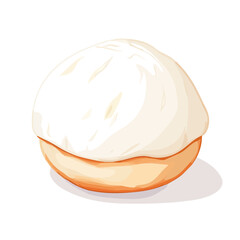 Flat 2D Rosogolla illustration, vector graphic in icon style, on white background