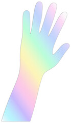 Pastel Rainbow Hand Silhouette 