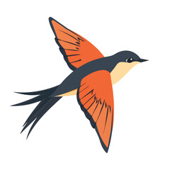 Fototapeta premium Flat 2D Swift illustration, vector graphic in icon style, on white background