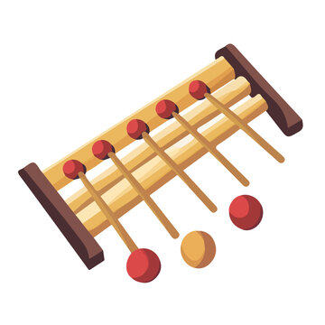 wooden xylophone with red mallets clip art preview