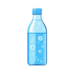 Sparkling Water, flat style 2D vector image, isolated on a white background