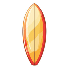 Minimal flat vector of a Surfboard, 2D icon-style illustration on white background