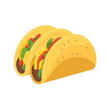 tacos with colorful fillings on white clip art preview