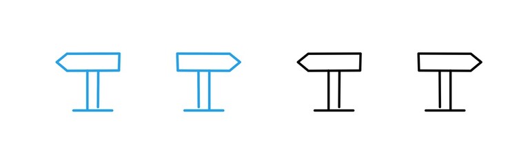 Arrow icon set, road direction indicator
with editable line art