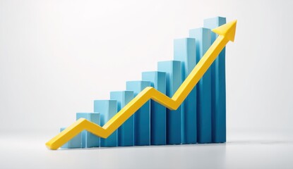 3D bar graph showing upward trend (2)