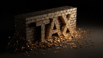 Tax Burden: Brick Wall Breaking with Gold Debris