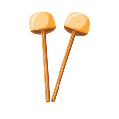 Flat 2D Timpani Mallets illustration, vector graphic in icon style, on white background