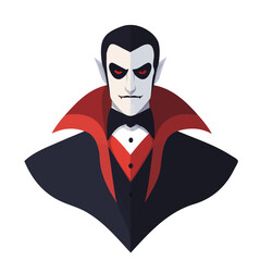 Vampire, flat style 2D vector image, isolated on a white background
