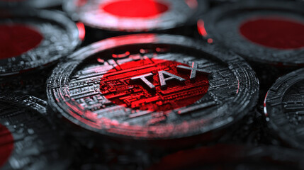 Abstract Tax Concept with Coins