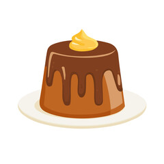 Pouding Chaud, flat style 2D vector image, isolated on a white background