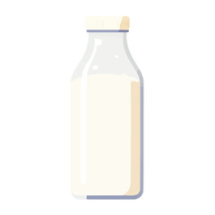 2D flat vector illustration of a Milk in icon style, isolated on white background