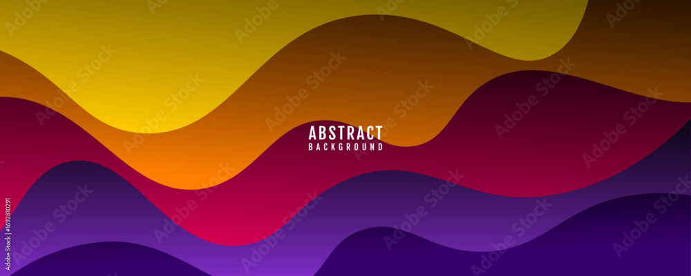 Poster 3d colorful abstract background overlap layer on bright space with flowing waves effect decoration. 