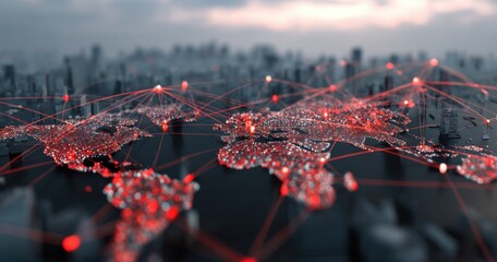 Global network map of interconnected cities