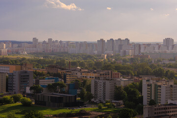 Obraz premium Aerial view of the big city and new building
