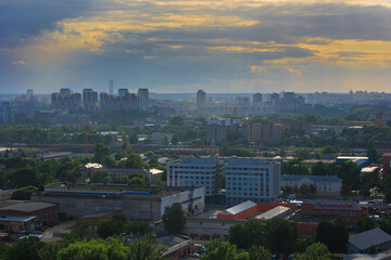 Obraz premium Aerial view of the big city and new building