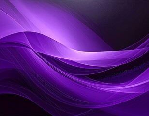 Naklejka premium Abstract purple waves on dark background