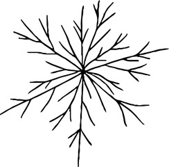 Minimalist snowflake line art for winter decor and design projects