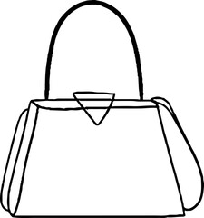Fototapeta premium Minimalist line art illustration of a stylish handbag design for fashion concepts