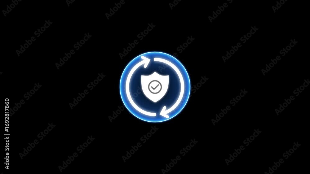 Poster shield with check mark icon in flat style isolated on black background. cyber security, network prot