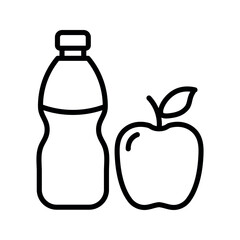 Bottle and apple icon drink fruit