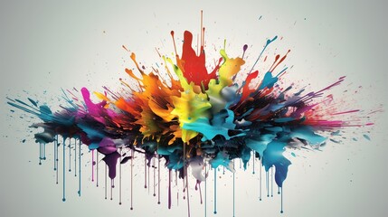 Watercolor splash, vibrant spring texture isolated on white
